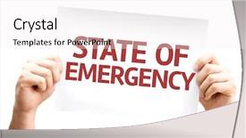  Presentation with emergency - Audience pleasing slide set consisting of disastre - state of emergency card isolated backdrop and a white colored foreground