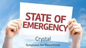  Presentation with emergency - Colorful presentation design enhanced with disastre - state of emergency card backdrop and a sky blue colored foreground