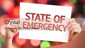  Presentation with colorful fancy carp fish koi - Amazing slide set having disastre - state of emergency card backdrop and a coral colored foreground