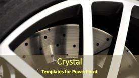  Presentation with car brake - Slide set featuring disc brake of a sports background and a tawny brown colored foreground