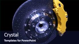  Presentation with brake - Slide deck featuring disc brakes background and a navy blue colored foreground