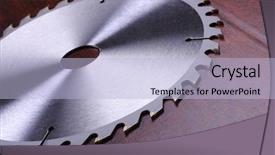  Presentation with dark - Audience pleasing presentation theme consisting of disc is a circular saw backdrop and a light blue colored foreground