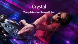  Presentation with young children playing multicultural - Beautiful PPT theme featuring disc jockey - attractive young dj playing backdrop and a  colored foreground