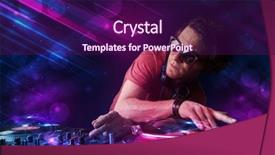  Presentation with young children playing multicultural - PPT theme featuring disc jockey - attractive young dj playing background and a wine colored foreground