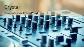  Presentation with controller - Audience pleasing presentation theme consisting of disc jockey - closeup of dj controller backdrop and a coral colored foreground