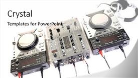  Presentation with gramophone - Presentation theme consisting of disc jockey - dj equipment gramophone and mixete background and a white colored foreground