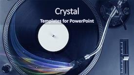  Presentation with music vinyl - Cool new PPT theme with disc jockey - music player playing vinyl music backdrop and a navy blue colored foreground