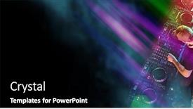  Presentation with best - Audience pleasing slide deck consisting of disc-jockey-at-the-turntable backdrop and a black colored foreground