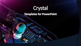  Presentation with electronic music - Audience pleasing presentation theme consisting of disc jockey mixing electronic music backdrop and a black colored foreground