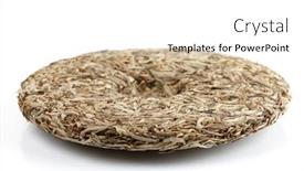  Presentation with tea - Colorful PPT theme enhanced with disc-of-chinese-pu-erh backdrop and a white colored foreground