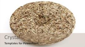  Presentation with tea - PPT layouts having disc-of-chinese-pu-erh background and a coral colored foreground