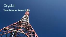  Presentation with telecom tower - Presentation with discard of electronic tower background and a ocean colored foreground