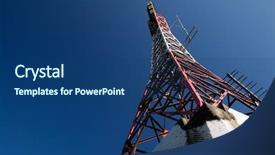  Presentation with electronic - Presentation having discard of electronic tower background and a ocean colored foreground