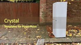  Presentation with freezer - Colorful slide deck enhanced with discarded fridge freezer backdrop and a tawny brown colored foreground