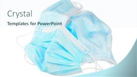  Presentation with face masks - Audience pleasing presentation consisting of discarded-protectve-face-masks backdrop and a cool aqua colored foreground