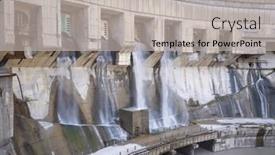  Presentation with water dam - Presentation design featuring discharge-of-water background and a light gray colored foreground