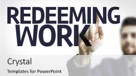  Presentation with discipleship - PPT theme with discipleship - business man pointing to transparent background and a white colored foreground