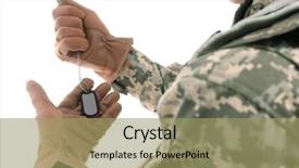  Presentation with dog - PPT layouts with disciplina militar - close up view of soldier background and a mint green colored foreground