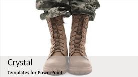  Presentation with feet - Beautiful presentation theme featuring disciplina militar - feet of soldier on white backdrop and a light gray colored foreground