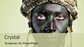  Presentation with painted clay romanian folklore - Audience pleasing slide set consisting of disciplina militar - portrait of soldier with painted backdrop and a soft green colored foreground