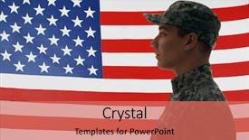  Presentation with usa flag - Cool new presentation with disciplina militar - soldier in camouflage with usa backdrop and a  colored foreground