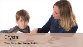  Presentation with learn - PPT theme having child discipline - young pupil doesn't want background and a coral colored foreground