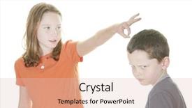  Presentation with discipline - Presentation theme with discipline children - young boy and girl being background and a lemonade colored foreground