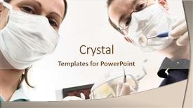  Presentation with dentist - Audience pleasing slide set consisting of discipline nursing - dentist and assistant are examining backdrop and a sky blue colored foreground