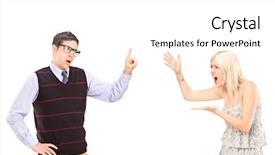  Presentation with catholic couple silhouette of young - Presentation theme having  background and a  colored foreground