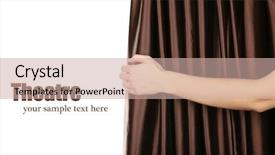  Presentation with curtain opening - Audience pleasing PPT theme consisting of disclose - hand opening curtain isolated backdrop and a  colored foreground