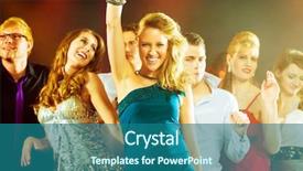  Presentation with disco - Slide set featuring scarlet tanager perched in a tree background and a tawny brown colored foreground