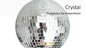 Presentation with disco ball - PPT theme with disco ball - discoball hanging on chainlet isolated background and a light gray colored foreground