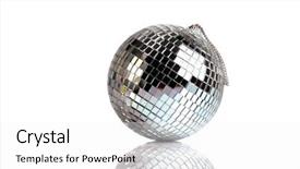  Presentation with mirror - Cool new presentation theme with disco ball - mirror sphere isolated backdrop and a white colored foreground