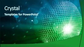  Presentation with party - Theme consisting of disco ball - party background background and a ocean colored foreground