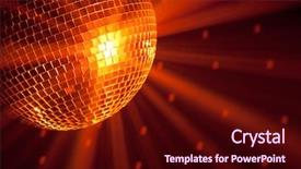  Presentation with disco - PPT theme having disco ball - party background background and a wine colored foreground