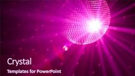  Presentation with purple birthday party - Colorful slide set enhanced with disco ball - purple party background backdrop and a violet colored foreground