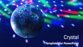  Presentation with disco ball - Presentation design consisting of disco ball background close up background and a navy blue colored foreground