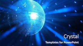  Presentation with disco ball - Beautiful theme featuring disco ball background close up backdrop and a navy blue colored foreground