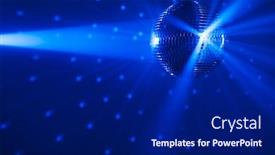  Presentation with disco ball - Cool new theme with disco-ball-background-with-blue backdrop and a navy blue colored foreground