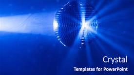  Presentation with disco - Amazing PPT layouts having disco-ball-background-with-blue backdrop and a navy blue colored foreground