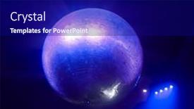  Presentation with disco - Presentation featuring disco-ball-illuminated-by-blue background and a navy blue colored foreground