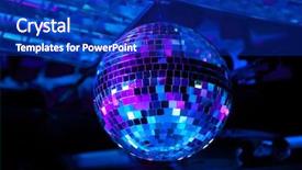  Presentation with disco ball - Audience pleasing slide set consisting of disco ball light reflection background backdrop and a royal blue colored foreground