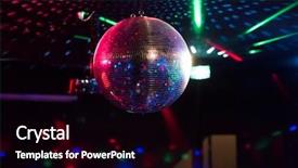  Presentation with disco ball - Slide set consisting of disco ball light reflection background background and a black colored foreground