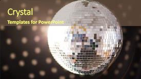  Presentation with disco ball - Slide deck enhanced with disco ball on black background background and a tawny brown colored foreground