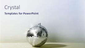  Presentation with disco ball - Presentation theme featuring disco-ball-on-vintage-styled background and a sky blue colored foreground