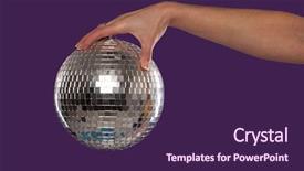  Presentation with silver purple - Colorful theme enhanced with disco ball over a purple backdrop and a wine colored foreground