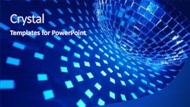  Presentation with disco ball - Theme consisting of disco ball with blue illumination background and a navy blue colored foreground