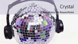  Presentation with disco ball - Slide deck consisting of disco ball with head phones background and a light blue colored foreground