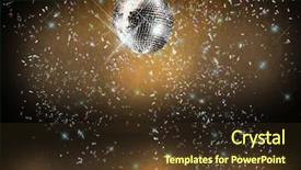 Presentation with disco ball - Beautiful theme featuring disco ball with lights backdrop and a tawny brown colored foreground