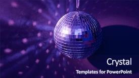  Presentation with disco ball - Presentation theme with disco ball background and a navy blue colored foreground